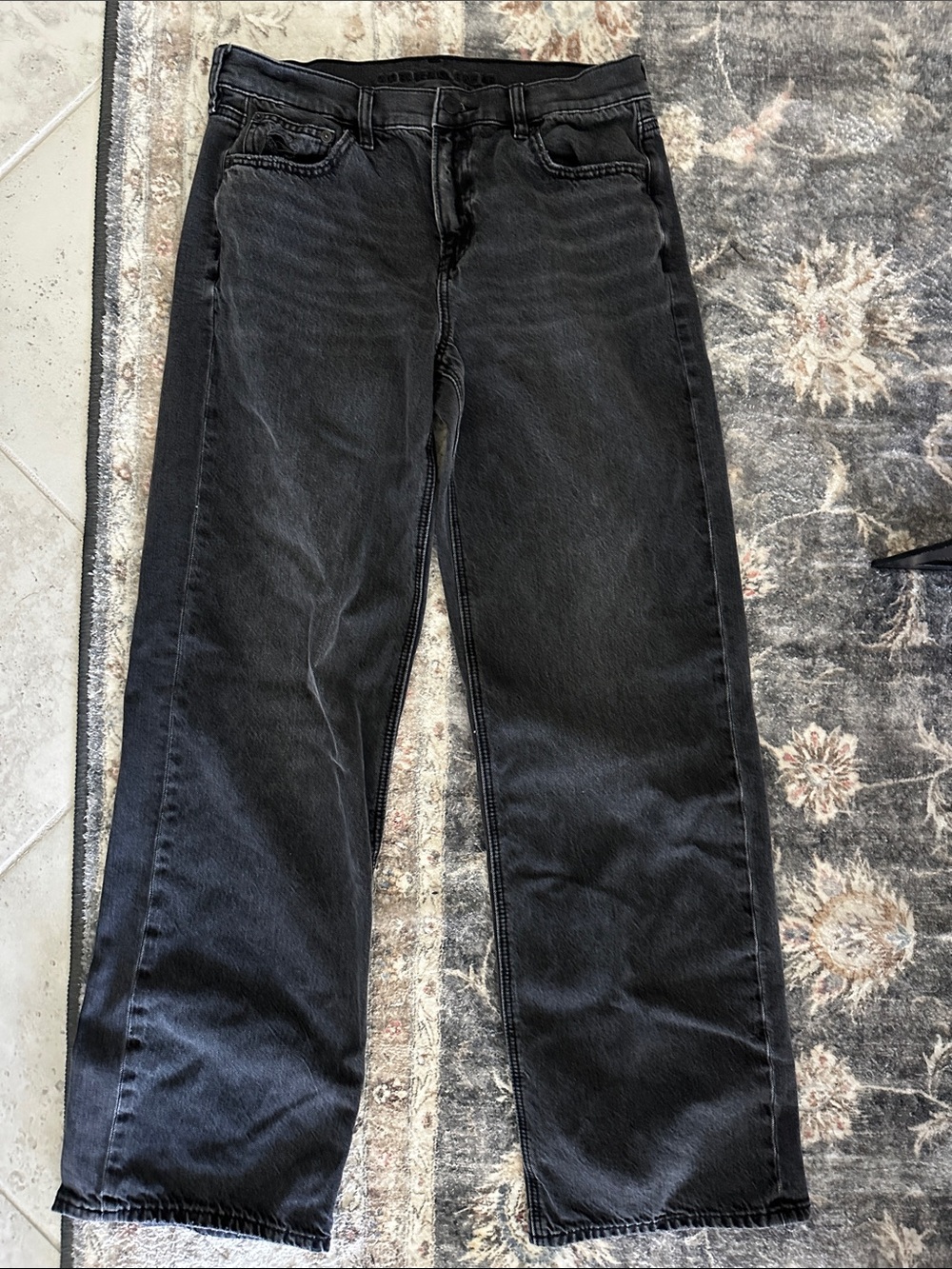 American Eagle Outfitters Black Wide Leg Jeans 4L